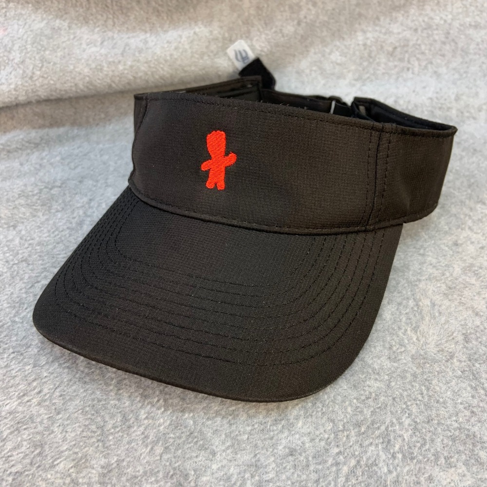 Red Figure Embroidery Unisex Black Outdoor Cap Visor Adjustable OSFM